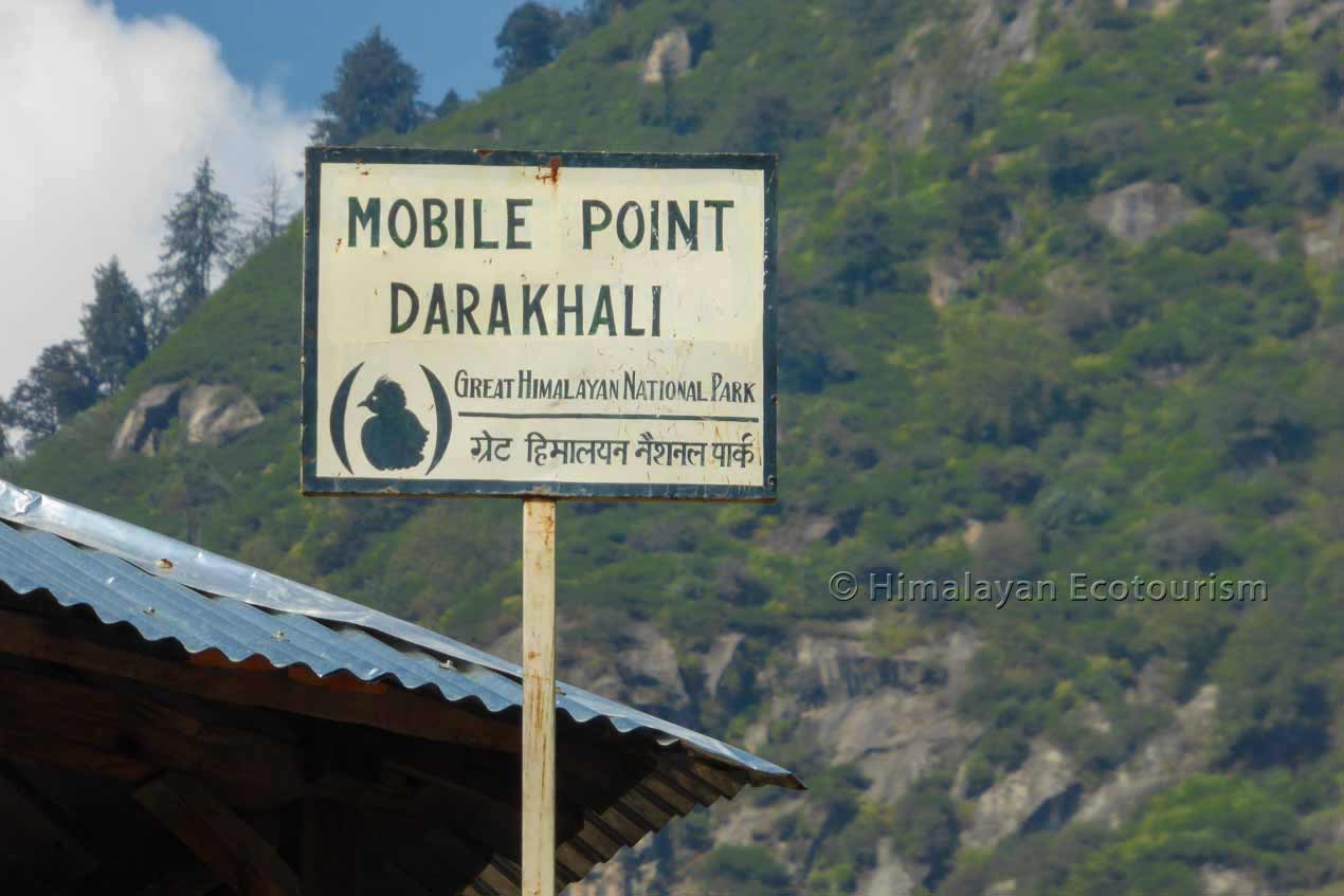 Mobile point - Great Himalayan National Park gate hike