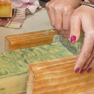 Handmade soaps cutting
