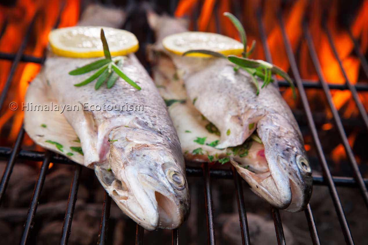 Local Food in Tirthan Valley - Trout Fish