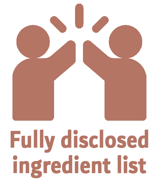 Fully disclosed ingredient list