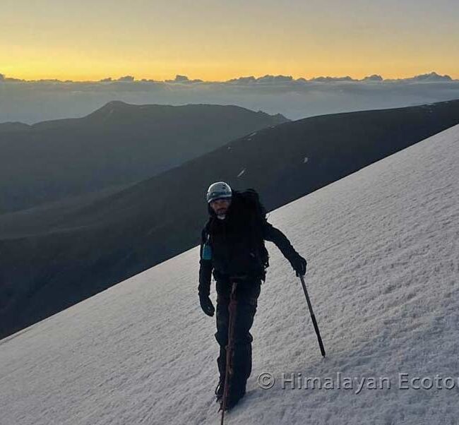 Happy climber on the Kang Yatse II expedition