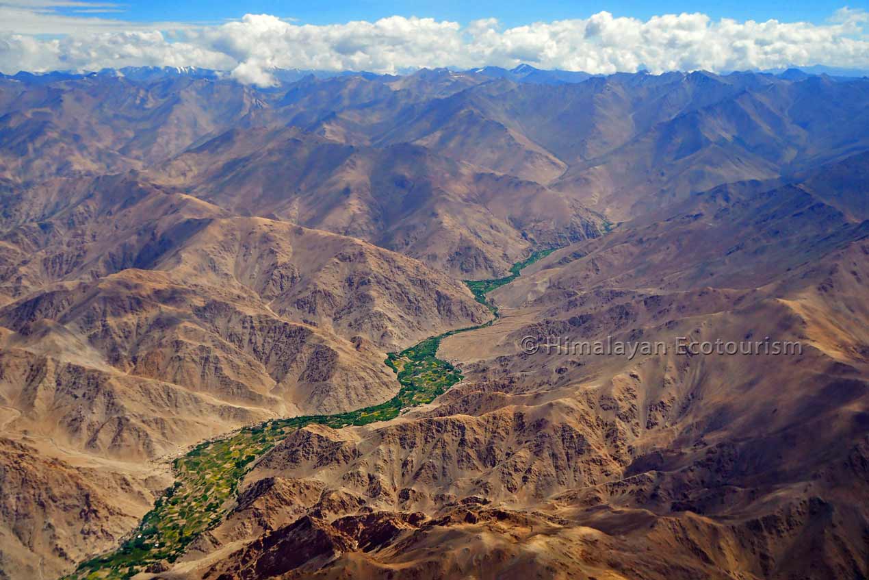 Ladakh Landscape as seen from Airplane
