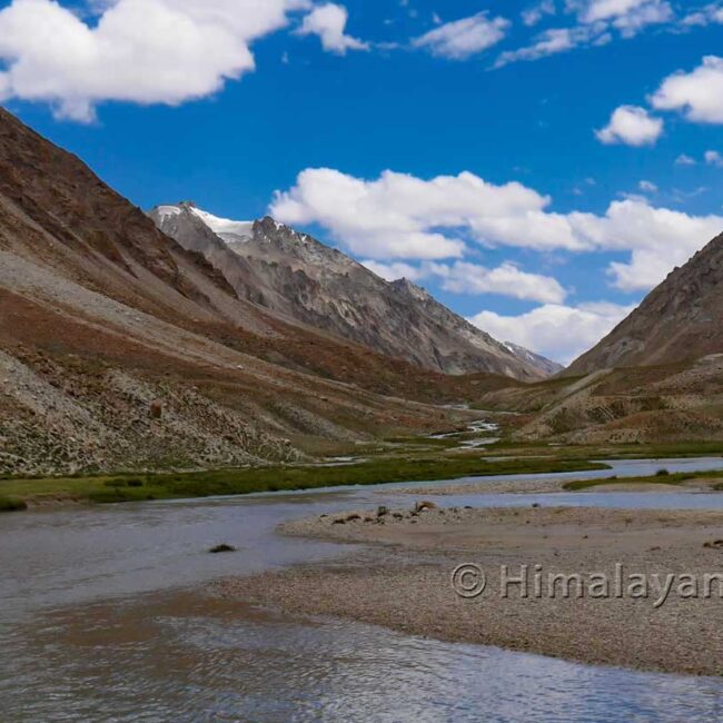 Phyang to Hunder trek, Nubra - The river flowing from Lasermo La