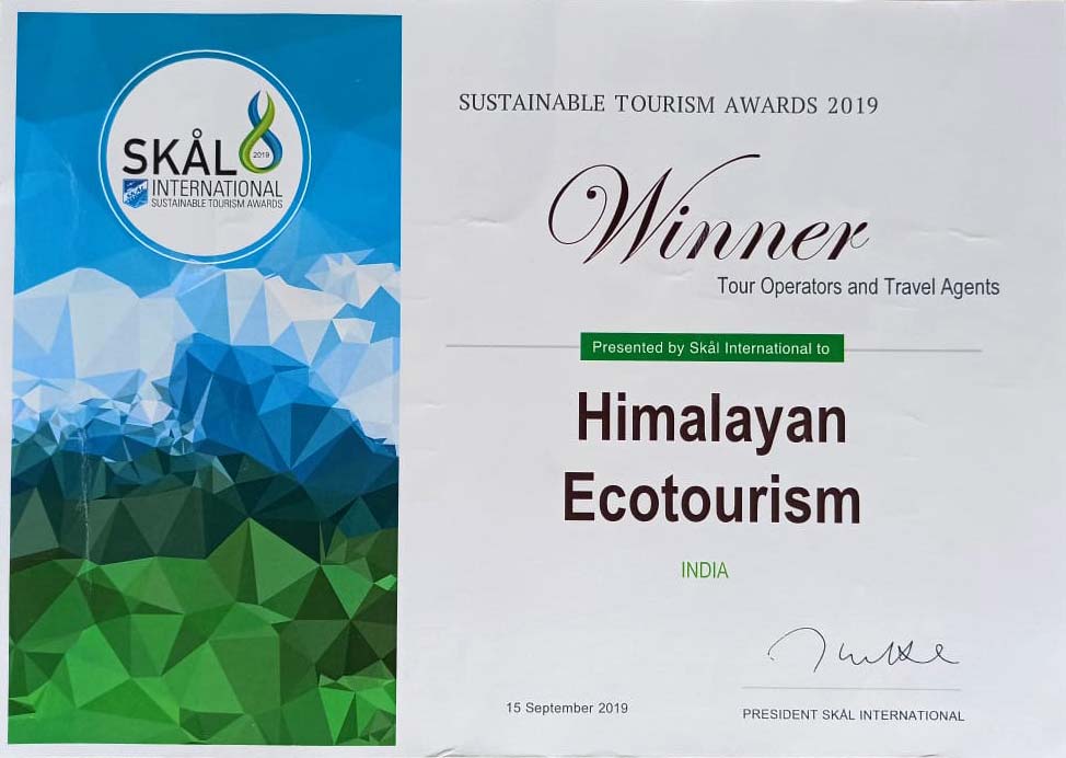 Skal International Sustainable Tourism Award 2019 - Himalayan Ecotourism