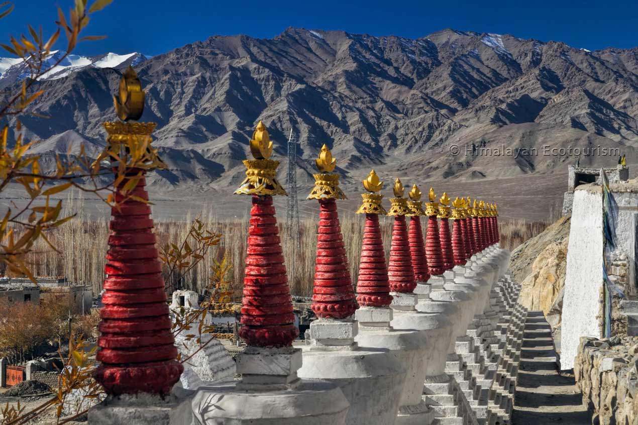 A row of Stupas in Ladakh